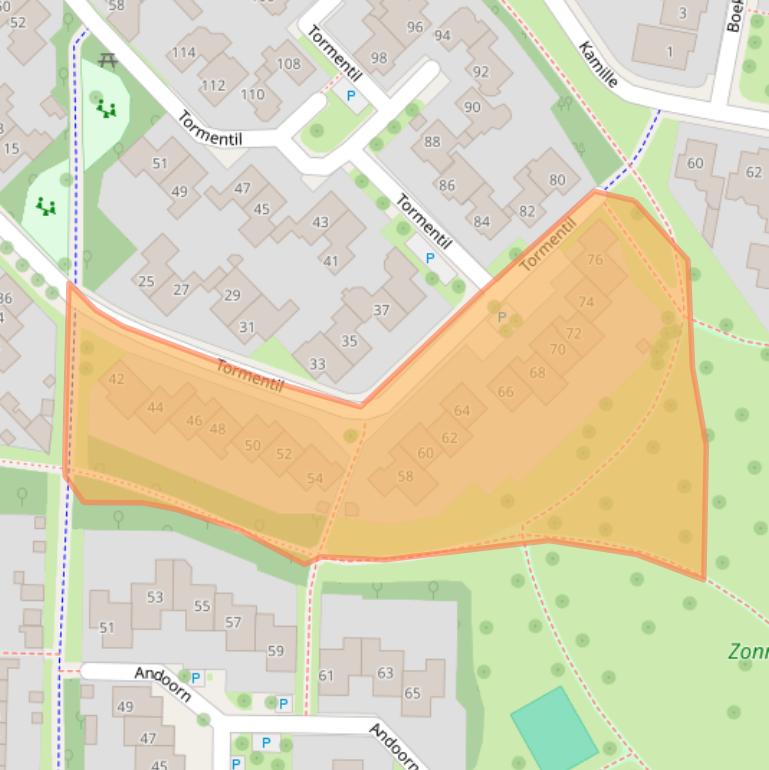 Kaart van postcodegebied 7577CR.