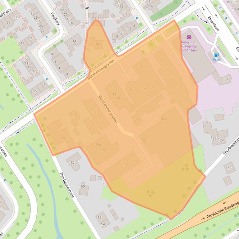 Kaart van postcodegebied 7577DA.