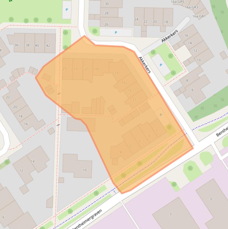 Kaart van postcodegebied 7577DJ.
