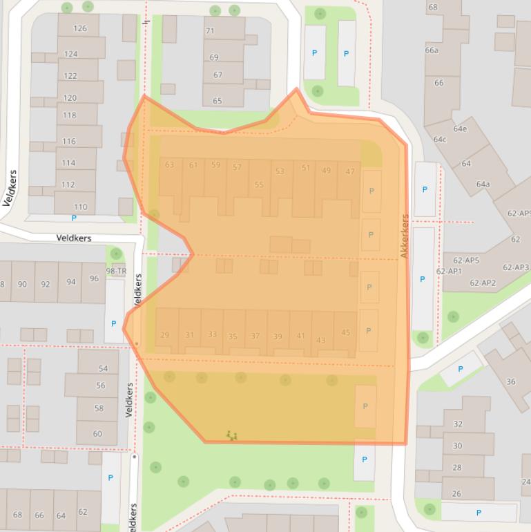 Kaart van postcodegebied 7577DK.