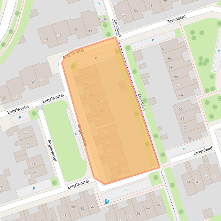 Kaart van postcodegebied 7577EH.
