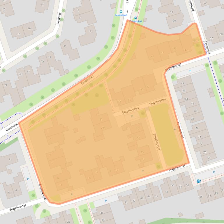 Kaart van postcodegebied 7577EJ.