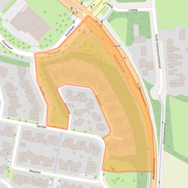 Kaart van postcodegebied 7577HE.