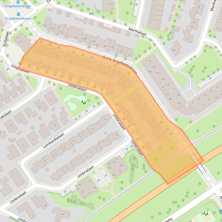 Kaart van postcodegebied 7577JR.