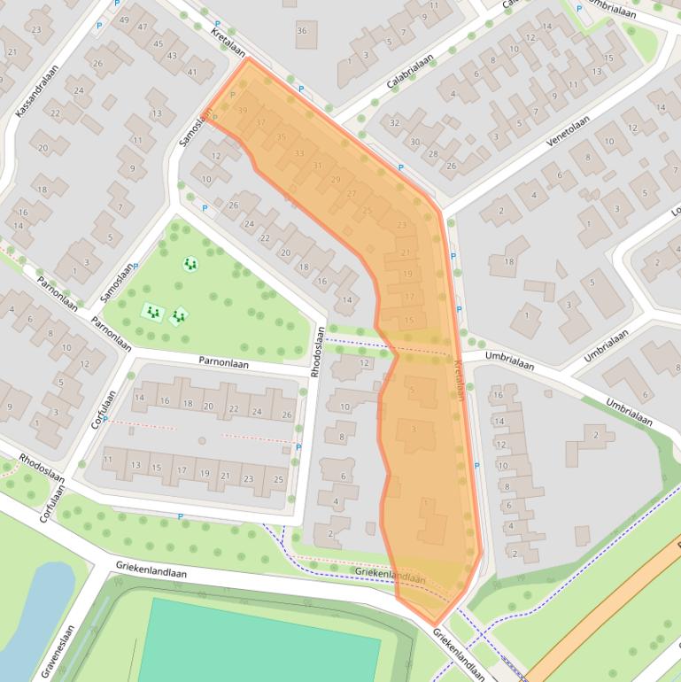 Kaart van postcodegebied 7577KJ.