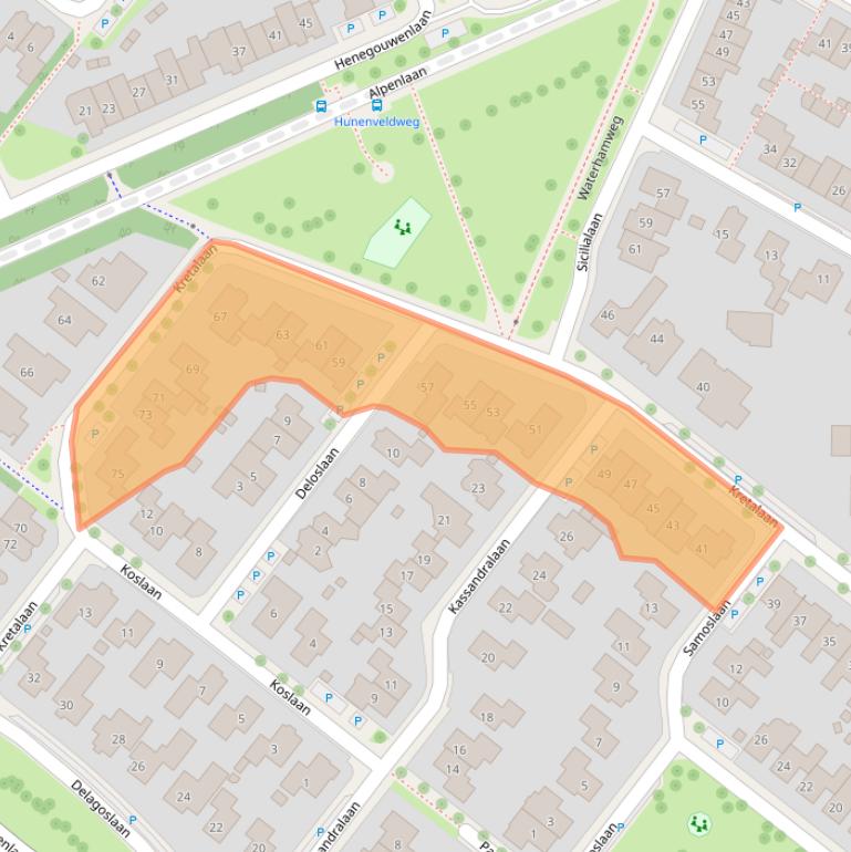 Kaart van postcodegebied 7577KK.