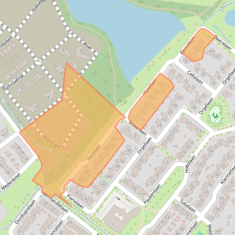 Kaart van postcodegebied 7577LP.