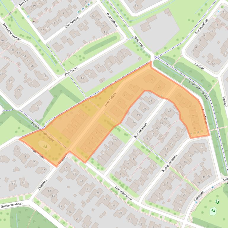 Kaart van postcodegebied 7577MJ.