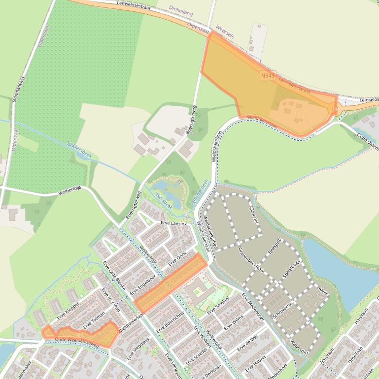 Kaart van postcodegebied 7577NW.