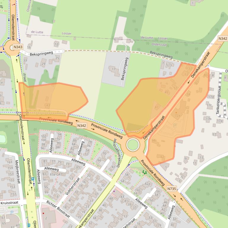 Kaart van postcodegebied 7577PB.