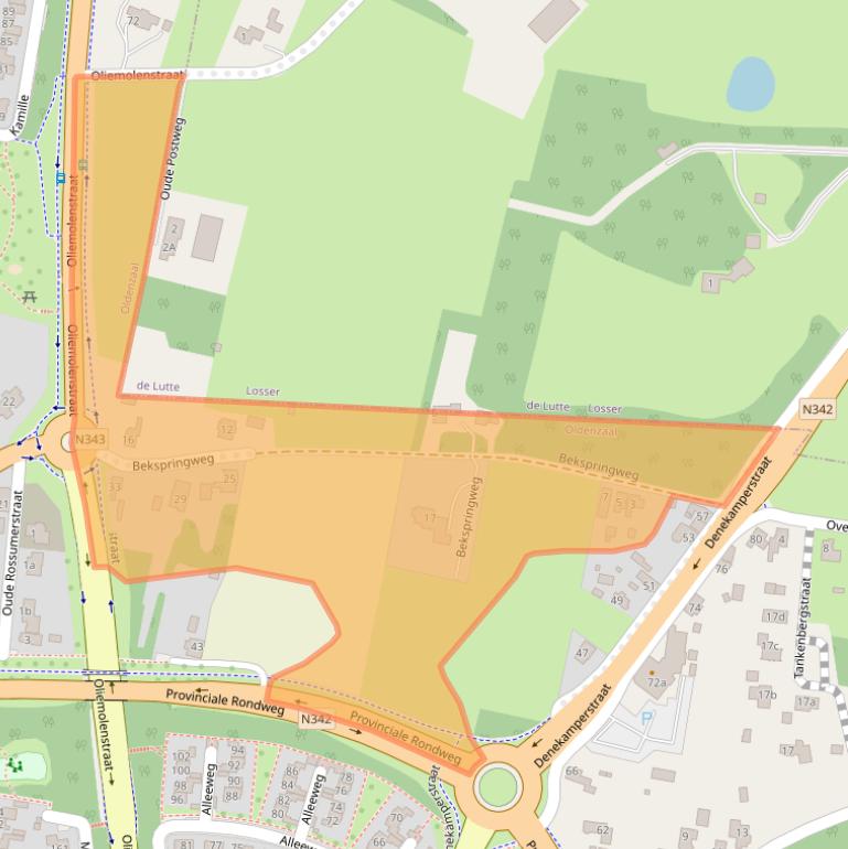 Kaart van postcodegebied 7577PC.