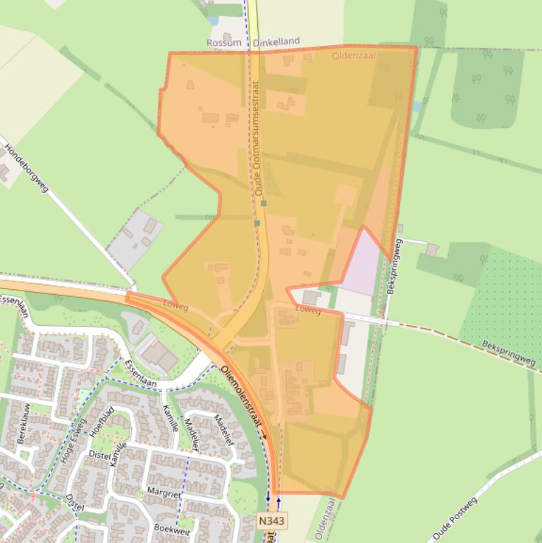 Kaart van postcodegebied 7577PG.