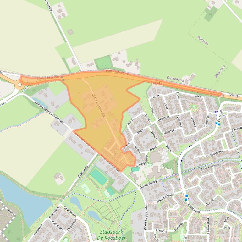 Kaart van postcodegebied 7577PM.