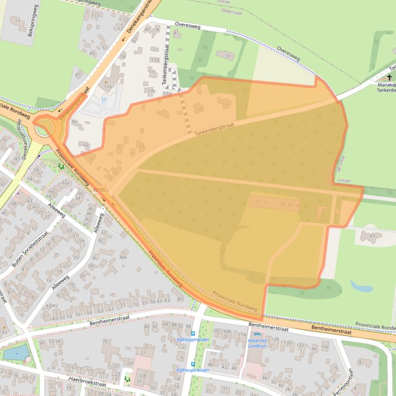 Kaart van postcodegebied 7577PT.