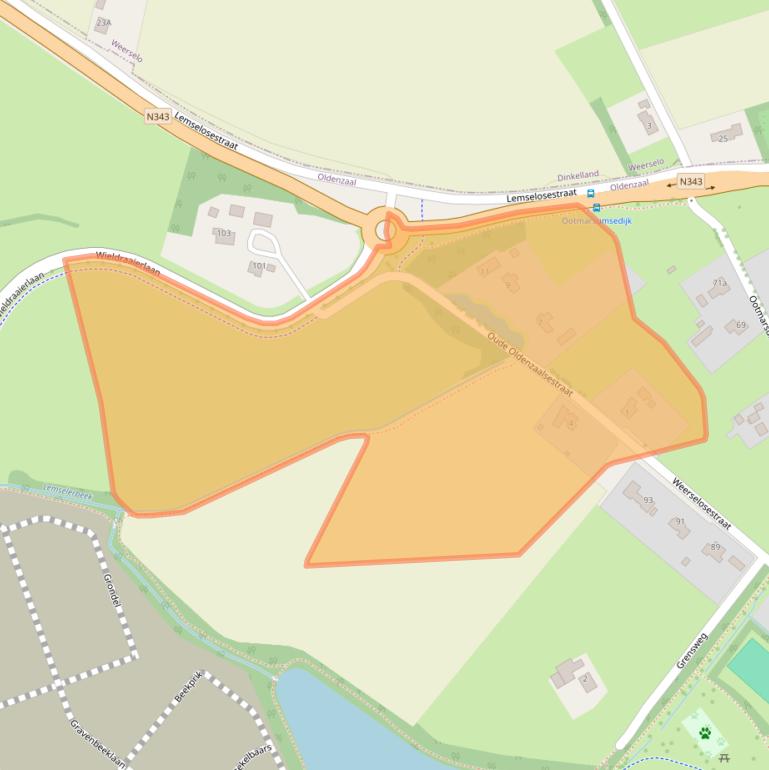 Kaart van postcodegebied 7577RG.