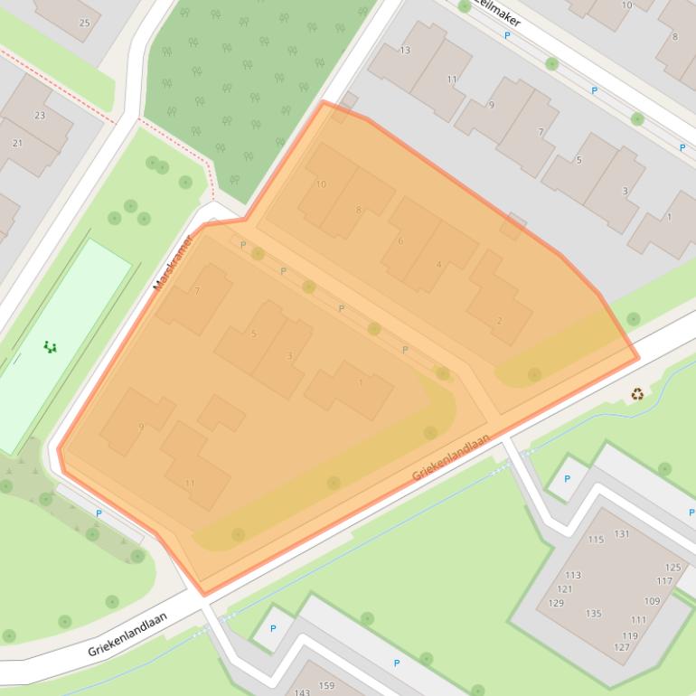Kaart van postcodegebied 7577TC.