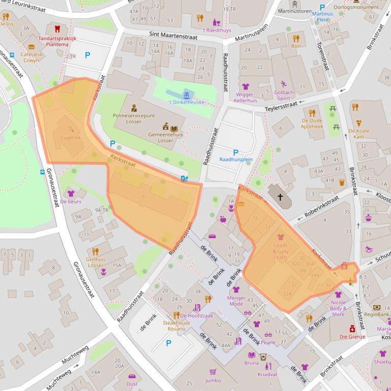 Kaart van postcodegebied 7581AB.