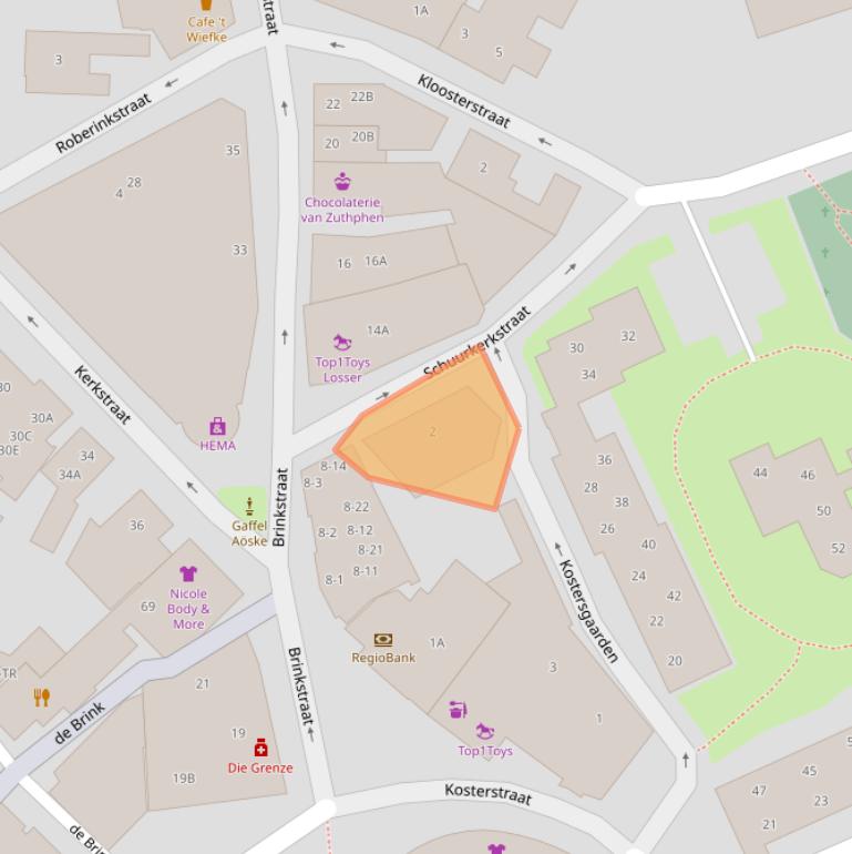 Kaart van postcodegebied 7581AD.