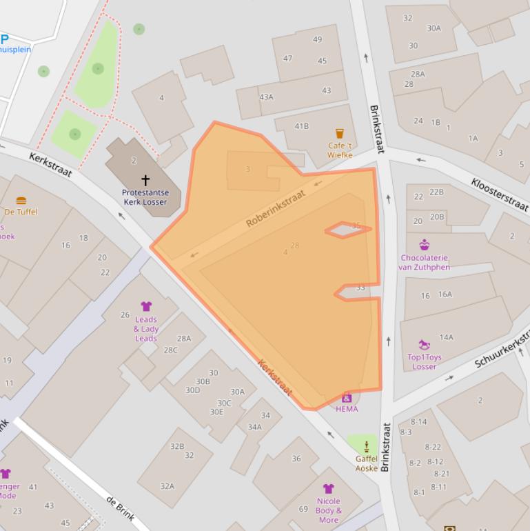 Kaart van postcodegebied 7581AE.