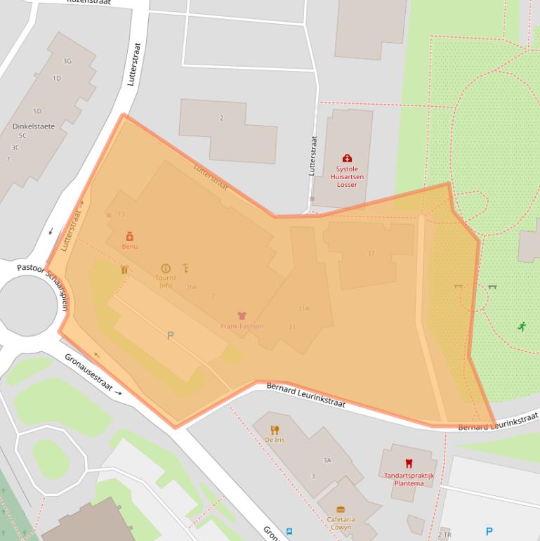 Kaart van postcodegebied 7581AR.