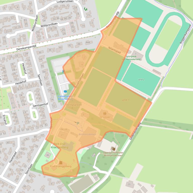 Kaart van postcodegebied 7581BB.