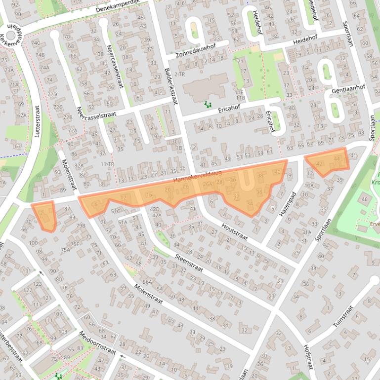 Kaart van postcodegebied 7581BE.
