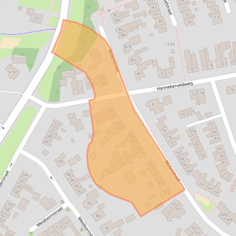 Kaart van postcodegebied 7581BN.