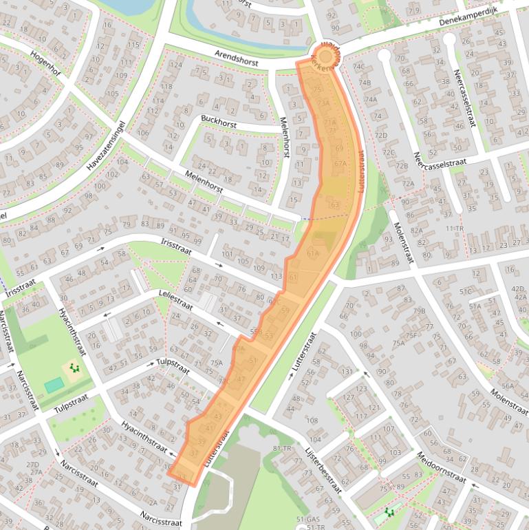 Kaart van postcodegebied 7581BT.
