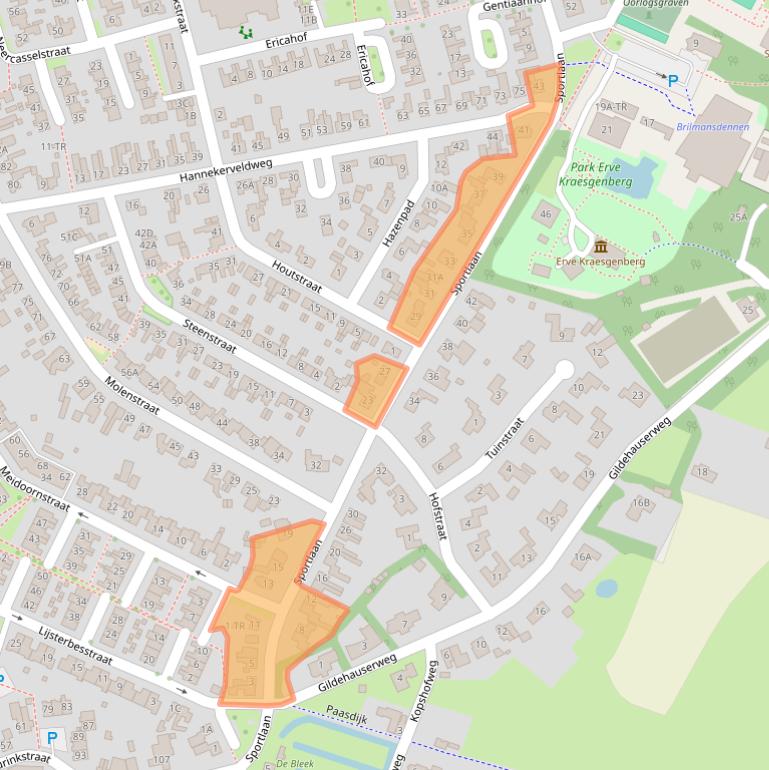 Kaart van postcodegebied 7581BX.