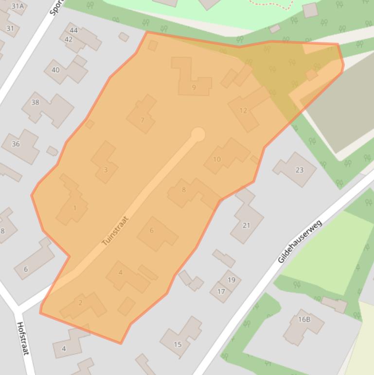 Kaart van postcodegebied 7581CB.