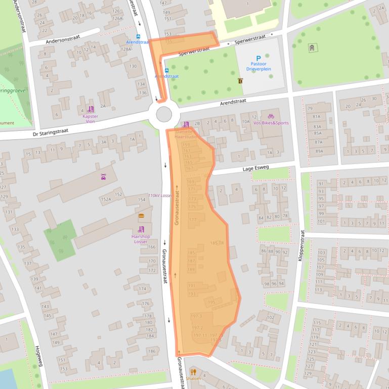 Kaart van postcodegebied 7581CS.