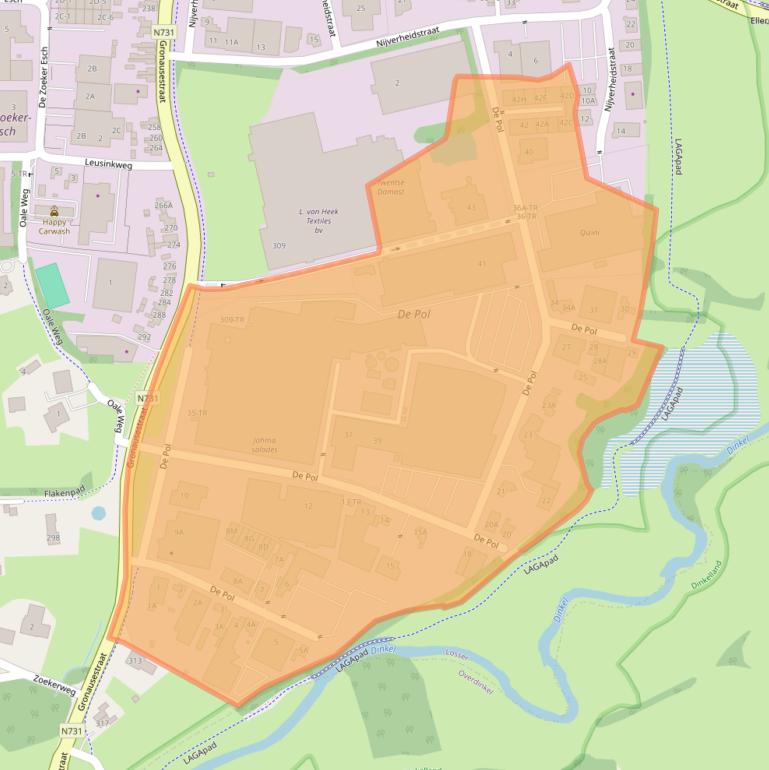Kaart van postcodegebied 7581CZ.