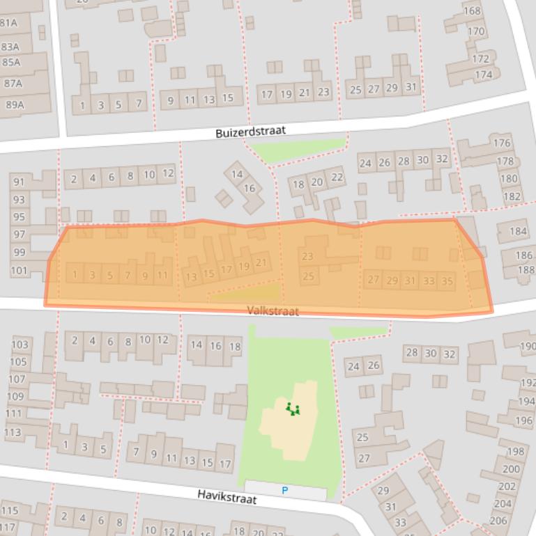 Kaart van postcodegebied 7581EJ.