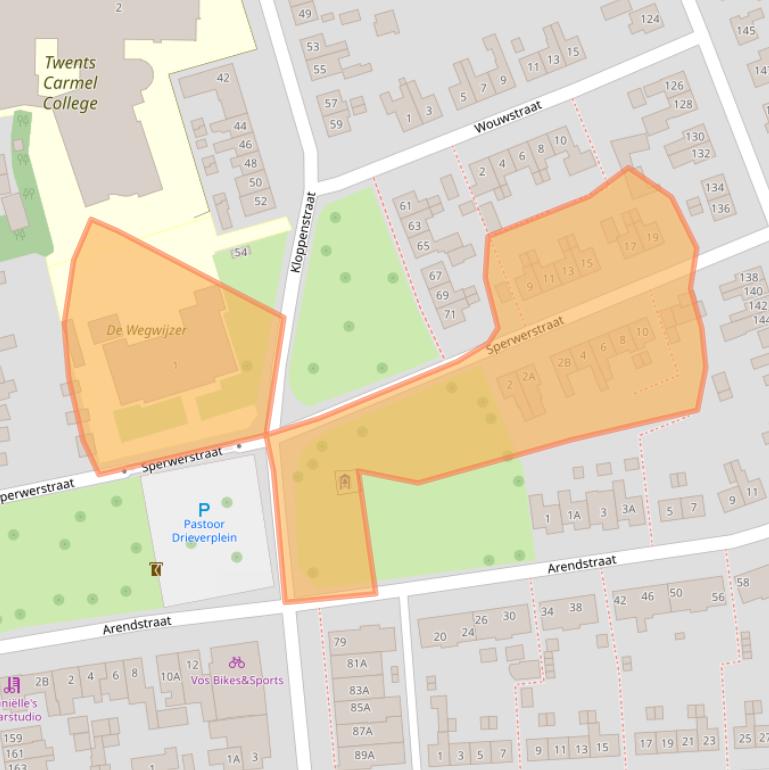 Kaart van postcodegebied 7581EP.