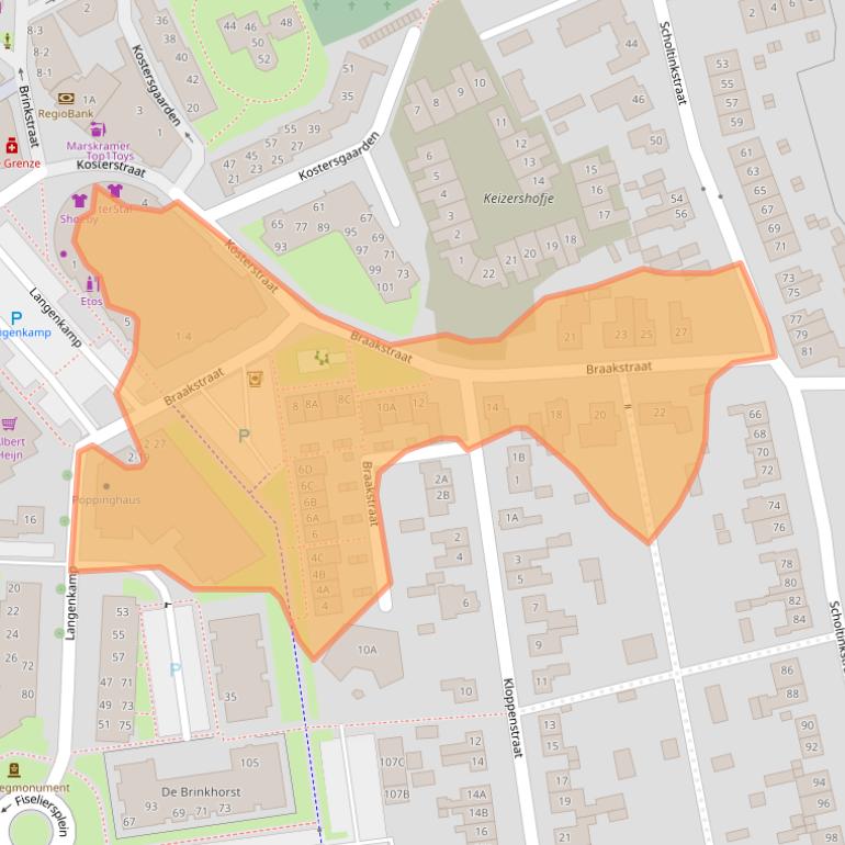 Kaart van postcodegebied 7581EZ.