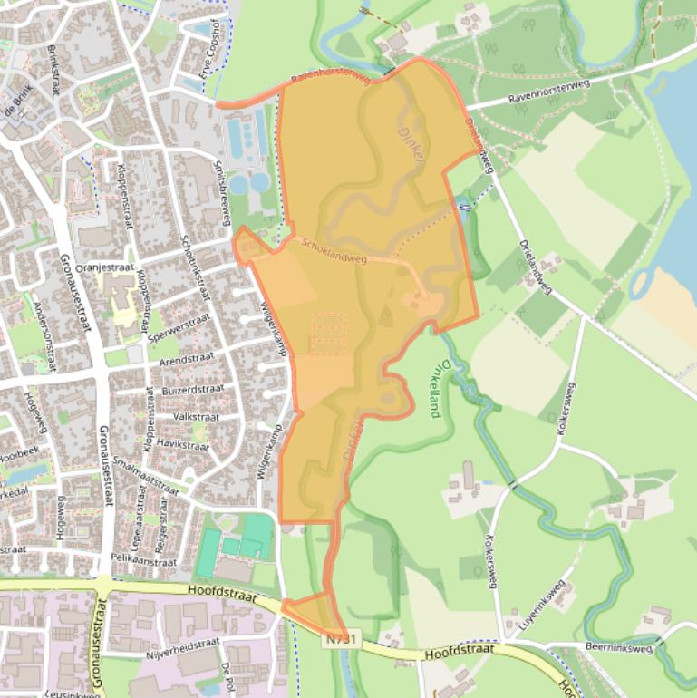 Kaart van postcodegebied 7581HG.