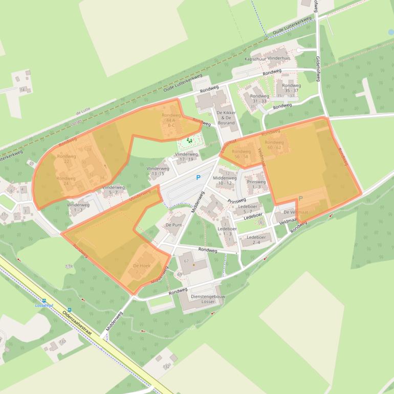 Kaart van postcodegebied 7581KB.