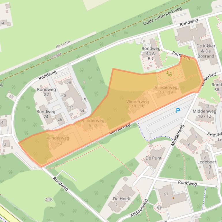 Kaart van postcodegebied 7581KH.