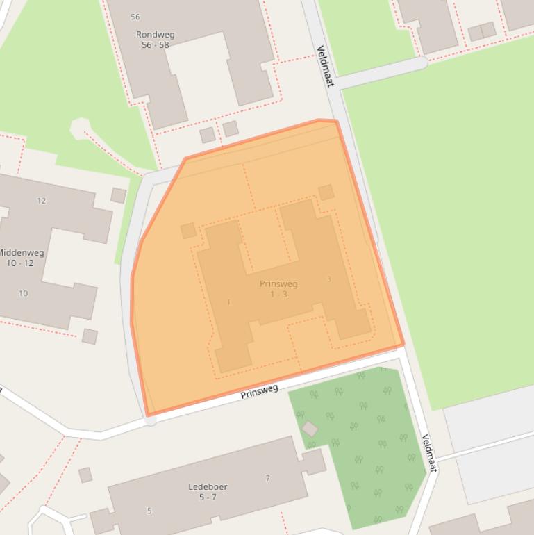 Kaart van postcodegebied 7581KM.