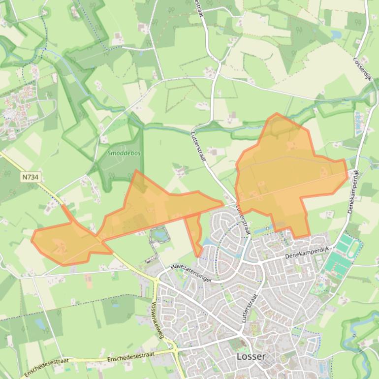 Kaart van postcodegebied 7581PK.
