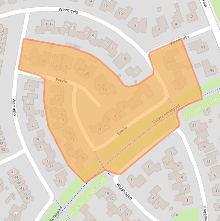 Kaart van postcodegebied 7581RD.