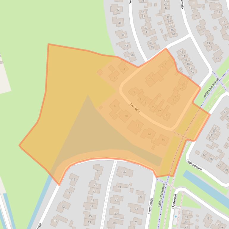 Kaart van postcodegebied 7581RE.