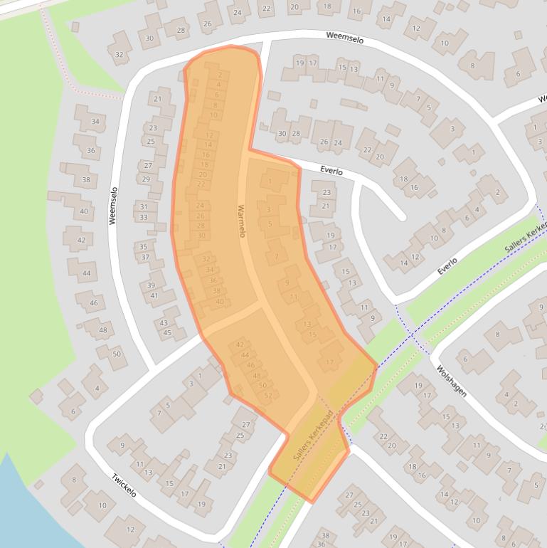 Kaart van postcodegebied 7581RG.