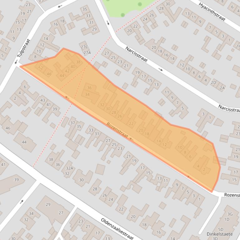 Kaart van postcodegebied 7581TA.