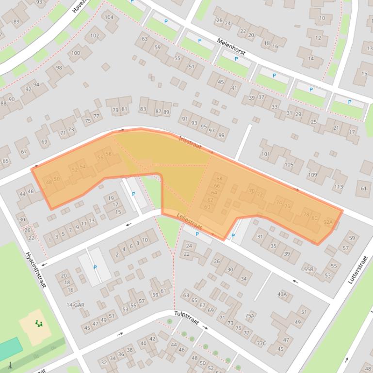 Kaart van postcodegebied 7581TT.