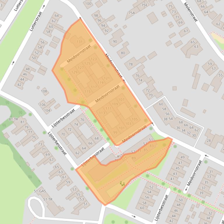 Kaart van postcodegebied 7581XL.