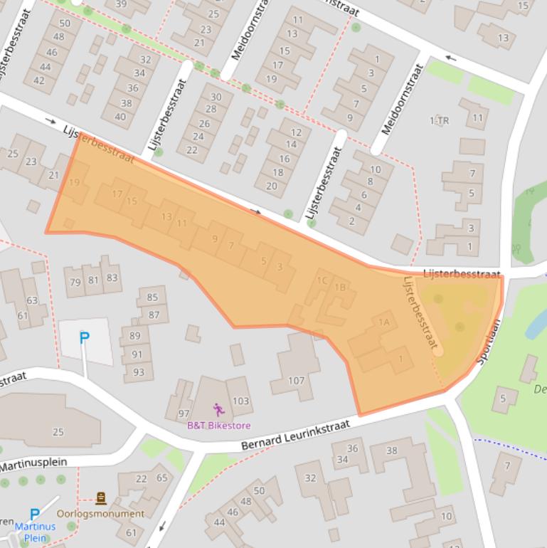 Kaart van postcodegebied 7581XX.