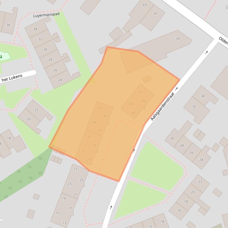 Kaart van postcodegebied 7582AC.