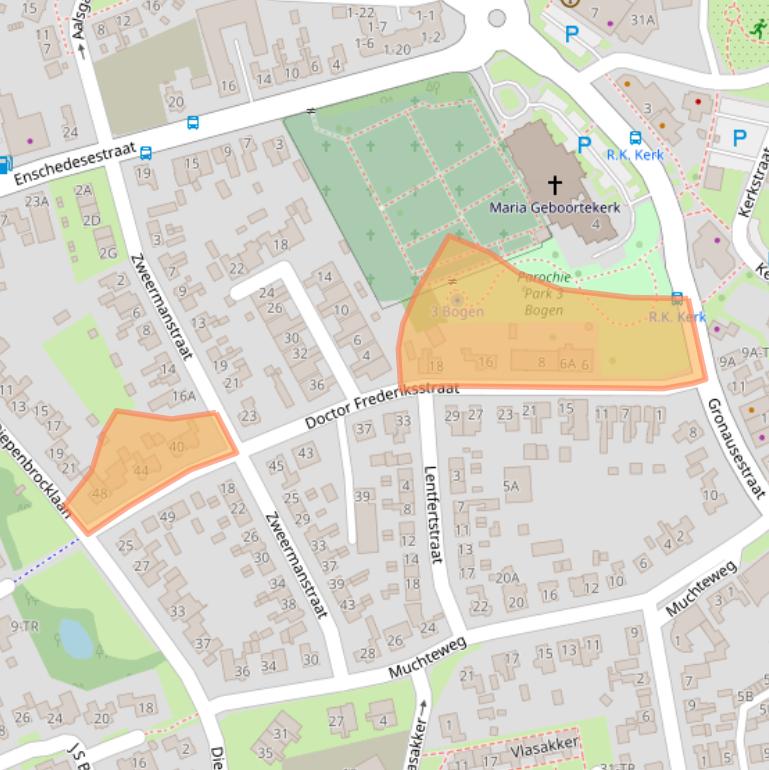 Kaart van postcodegebied 7582AV.