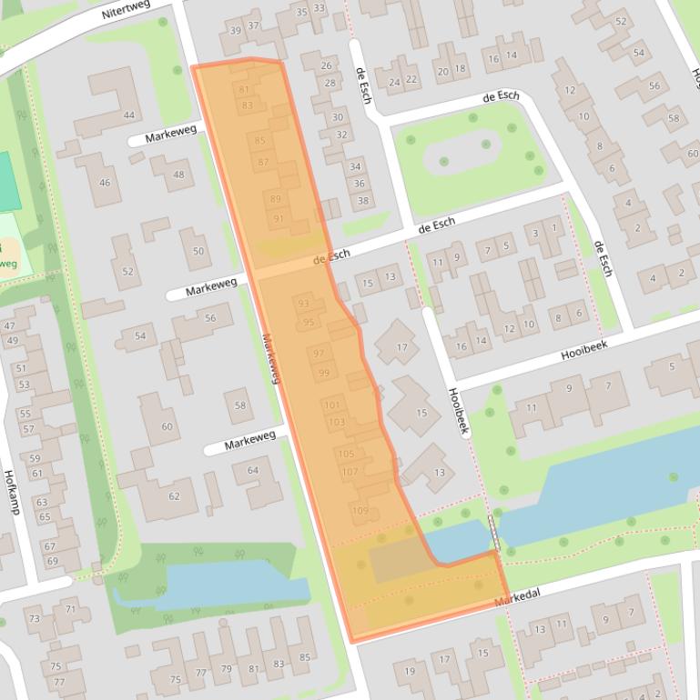 Kaart van postcodegebied 7582BB.